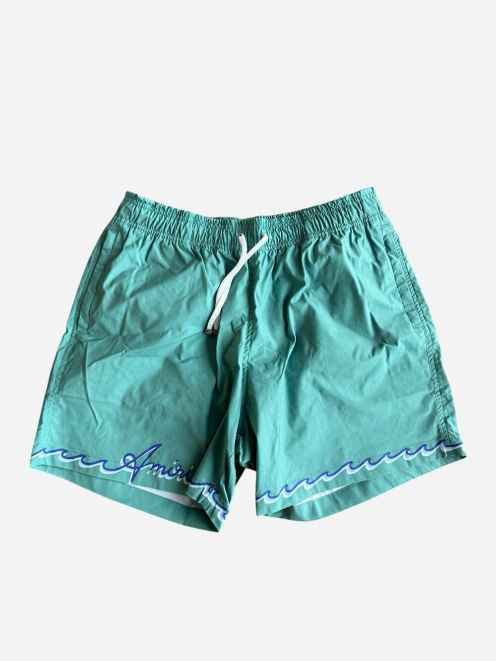 Amiri Sea Blue Wave Logo Swimshorts